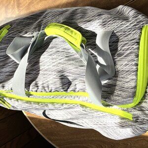 Nike Duffle Bag Large White Gray Black Yellow trim